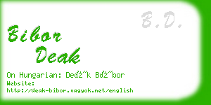 bibor deak business card